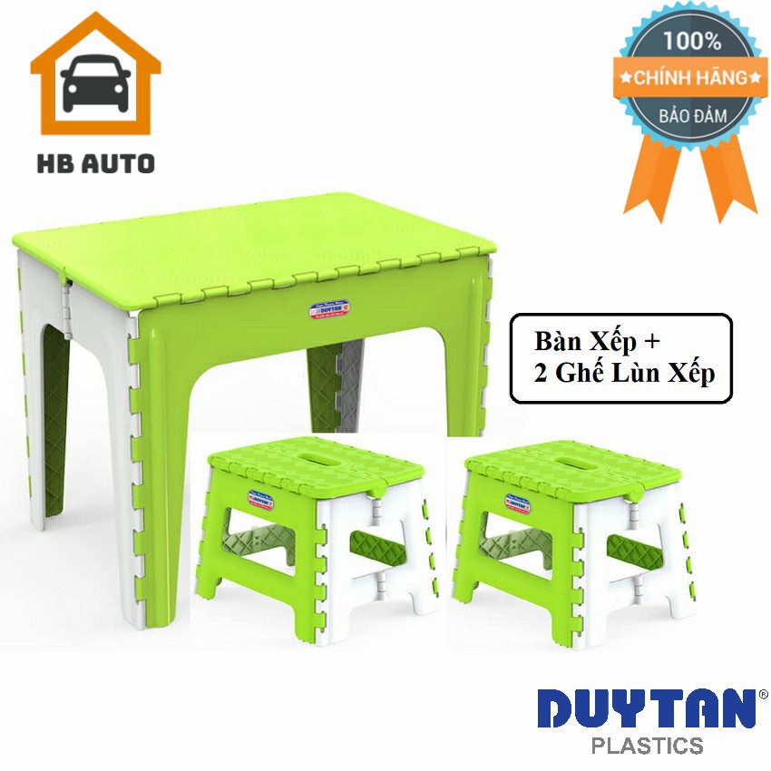 Kiện Bàn Xếp Gấp Gọn Duy Tân (65 x 45 x 50 cm) và Hai Ghế Lùn Xếp Duy Tân (29.6 x 24 x 21.4 cm)