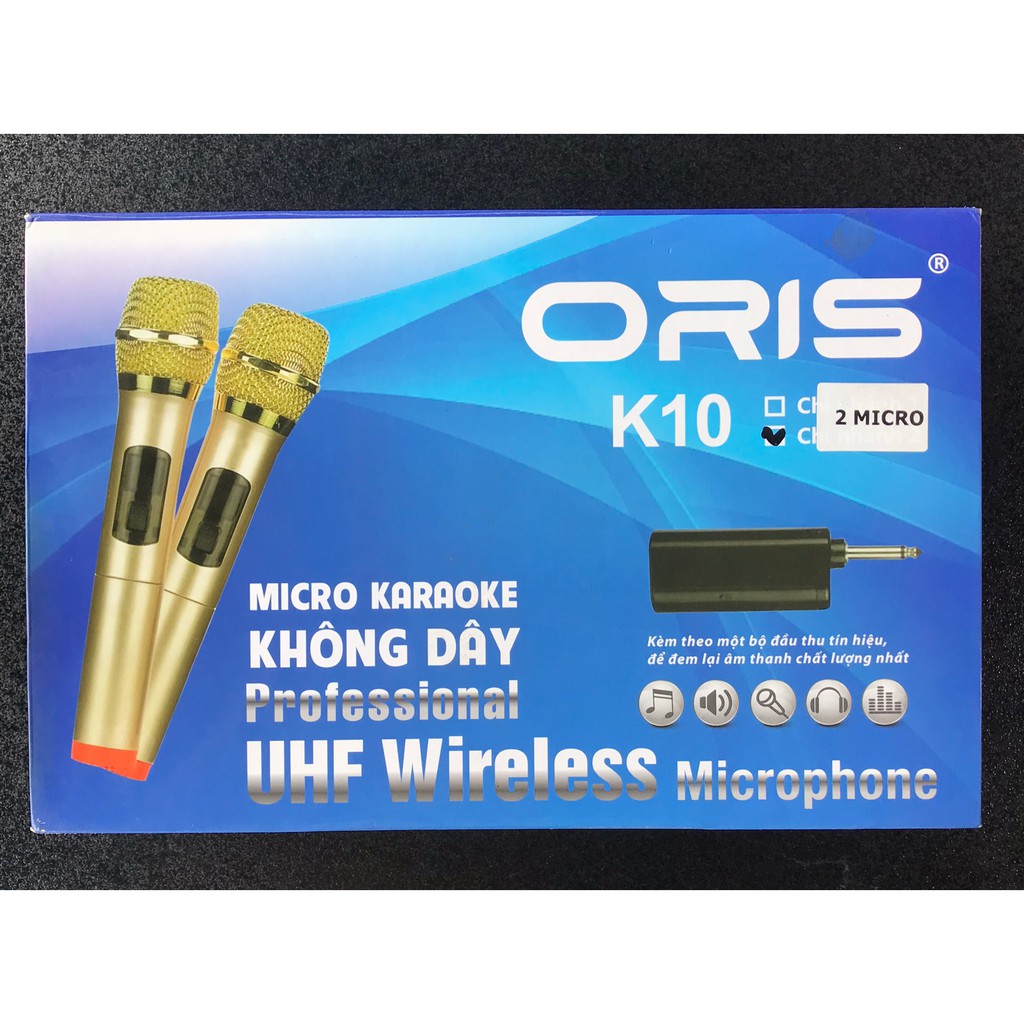 Micro KHÔNG DÂY ORIS K10 (Bộ 2 Micro) - BH 6 Tháng