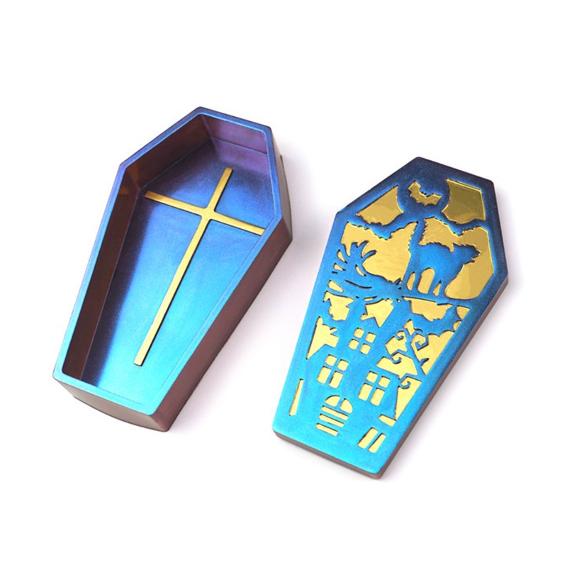 Bộ 5 Khuôn Silicone Làm Quan Tài Halloween Có Nắp Đậy Tiện Dụng