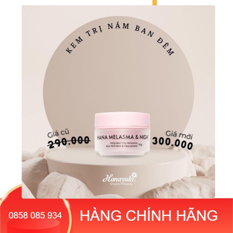 ✌️Giá Sỉ✌️ Kem Nám Mini HANAYUKI Hana Melasma Night 15gr