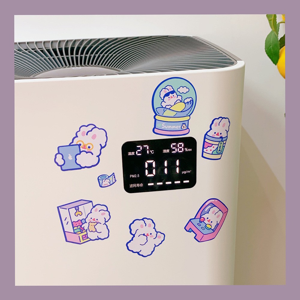 Sticker Miếng Dán Trang Trí Sổ, Điện Thoại Đa Năng - Fluffy Rabbit [Xinh Lắm Cơ Í]