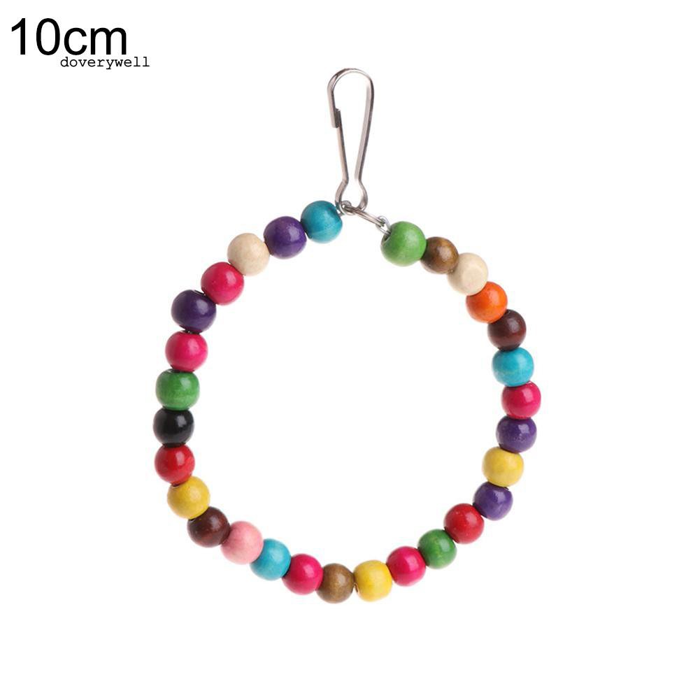 Vòng chuỗi hạt nhiều màu sắc treo lồng làm đồ chơi cho vẹt