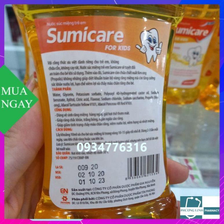 nước súc miệng keo ong cho bé sumicare for kids