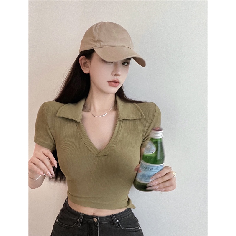 Áo Lửng Dệt Kim Cổ Chữ V Phong Cách Hàn Quốc Cho Nữ