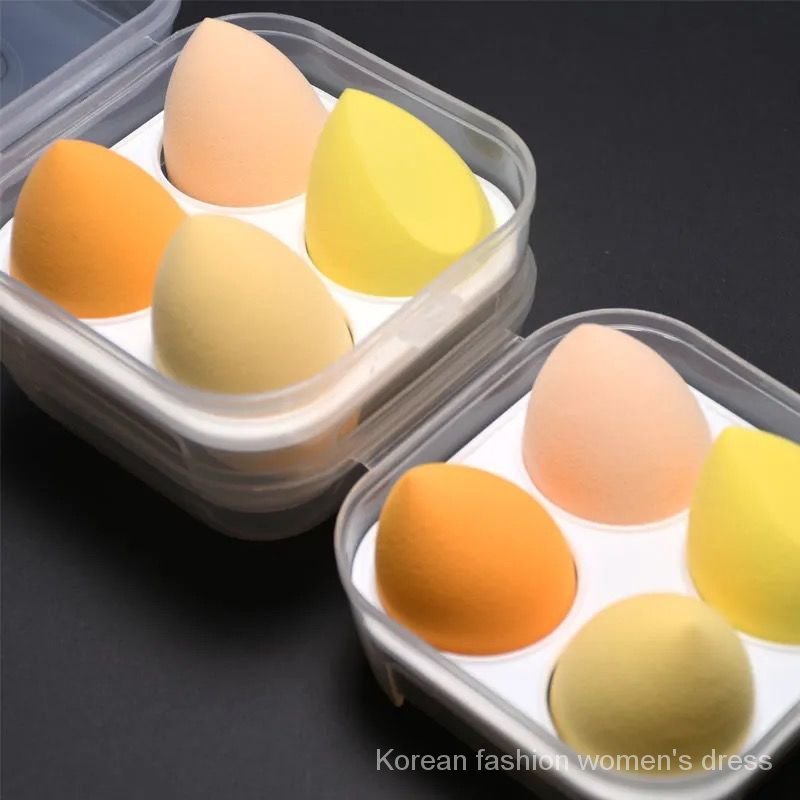 Boxed Cosmetic Egg Super Soft Smear-Proof Sponge Egg Wet & Dry Dual Purpose Puff Cushion Makeup Egg Facet Ball Beauty Blender