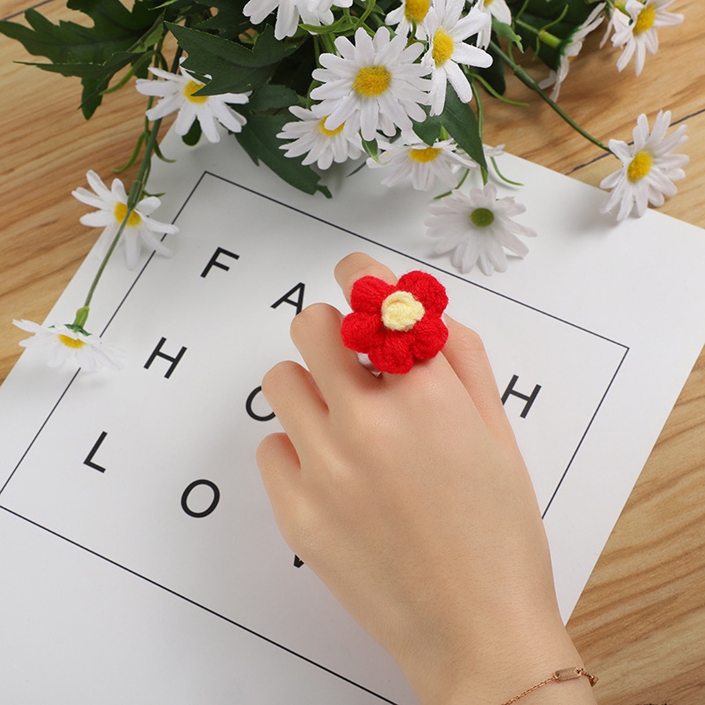 Nhẫn Đan Len Thủ Công Hình Tai Động Vật Hoạt Hình Sáng Tạo Cho Nữ