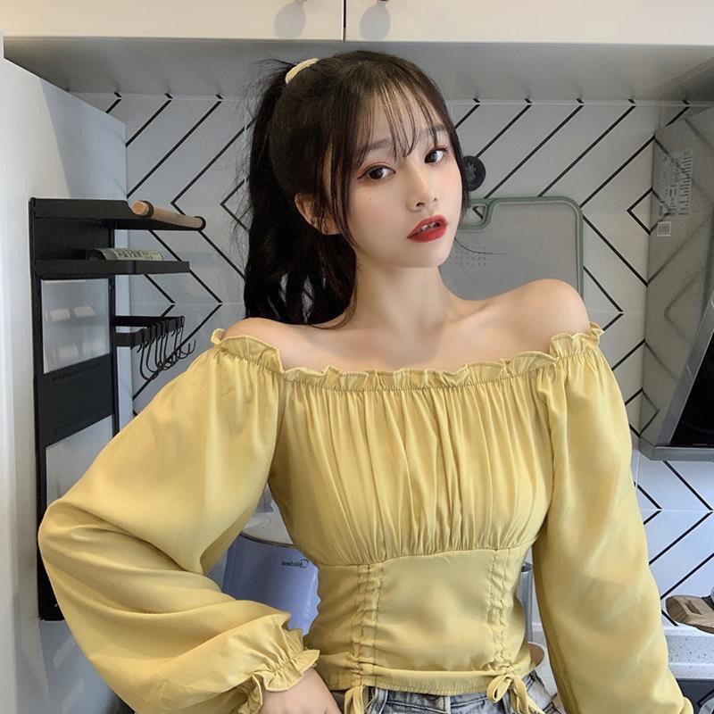 【Timi】 Phong Cách Hàn Quốc Sexy Off-the-the-the-Should-Off-up Versatile Puff Tay Áo | BigBuy360 - bigbuy360.vn