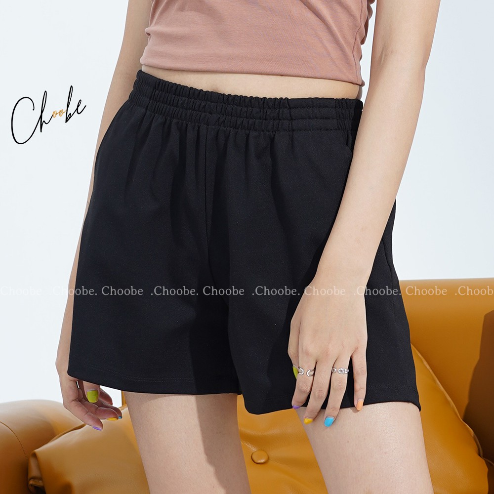 Quần đùi nữ Choobe cạp chun năng động vải co giãn tốt short thể thao kiểu trơn basic QS03 | BigBuy360 - bigbuy360.vn