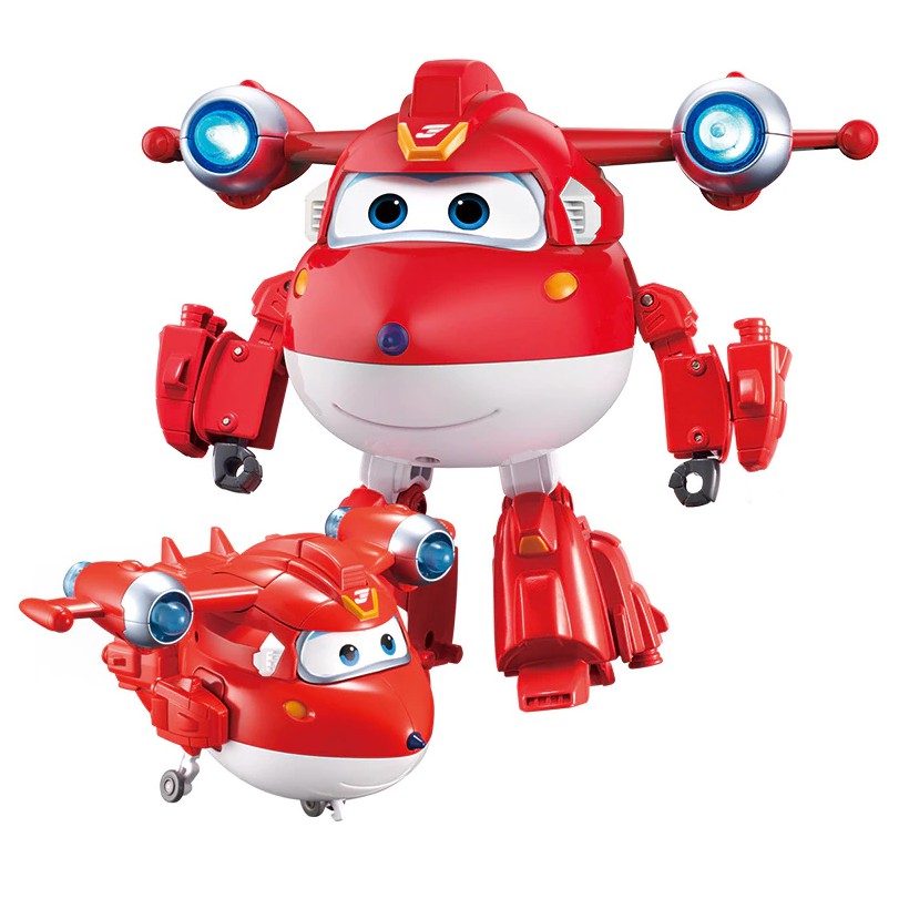 Đồ chơi super wings Jett siêu cấp robot biên hình cỡ có đèn và âm thanh đồ chơi đội bay siêu đẳng cho trẻ em