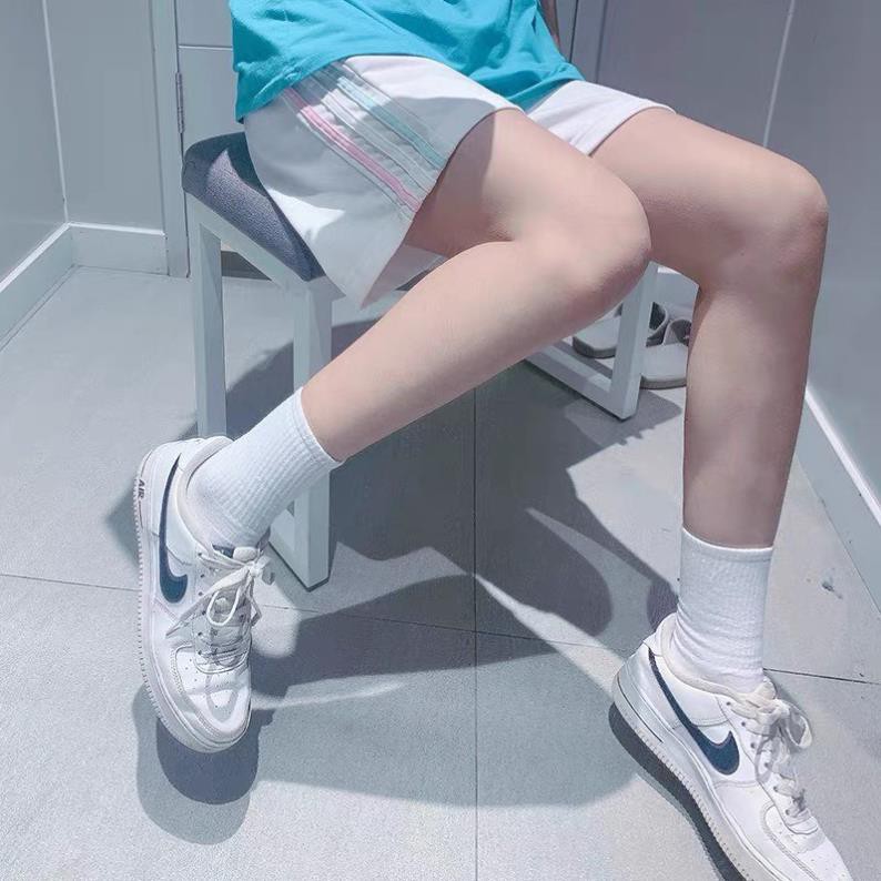 [Q02] Quần Đùi 3 Sọc Unisex nam nữ Quần Shorts ống rộng màu Đen - Trắng - Xanh Ulzzang  ྇