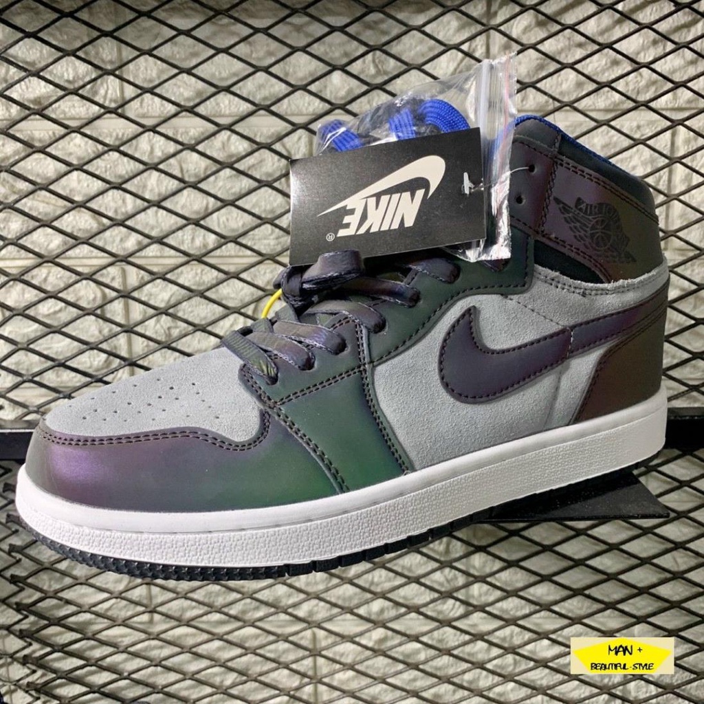 Giày thể thao Air Jordan 1 phản quang cổ cao siêu đẹp, cá tính dành cho nam và nữ (FULLBOX)