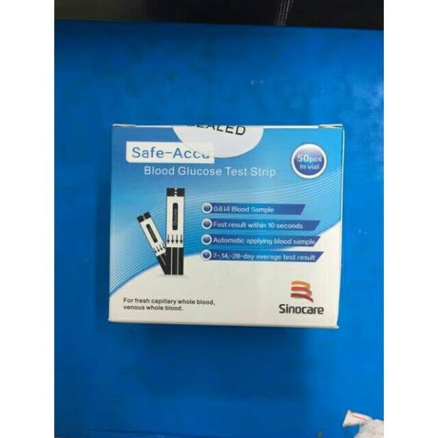 Que thử Đường Huyết Sinocare Safe Accu Hộp 25 Hoặc 50