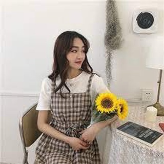 Váy yếm 2 dây nữ kẻ caro - váy 2 dây nữ kẻ caro 3 màu nâu | đen | mận siêu hot