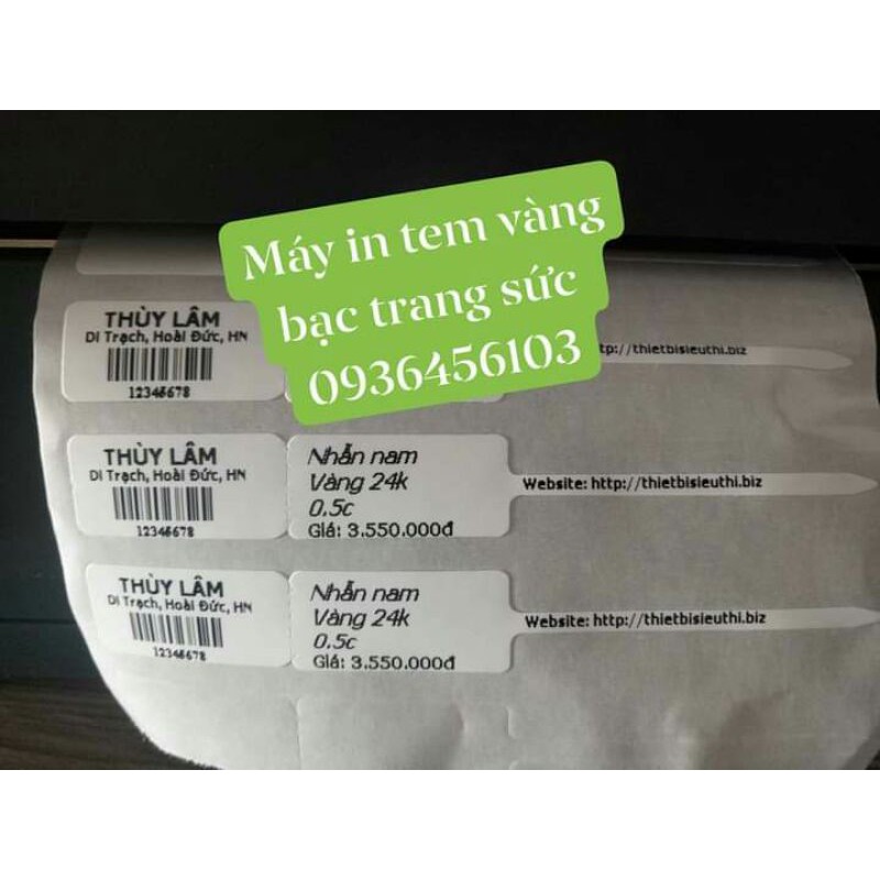 Máy in tem vàng bạc trang sức đá quý