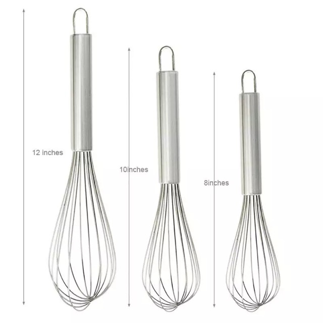 Dụng cụ đánh trứng inox (3 cỡ)