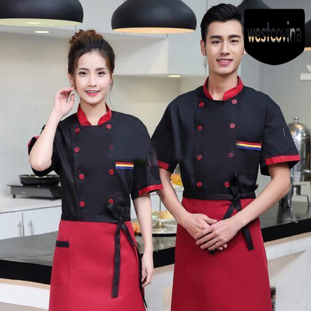 [Hot]☀ Áo Khoác Đầu Bếp Cổ Đứng Unisex