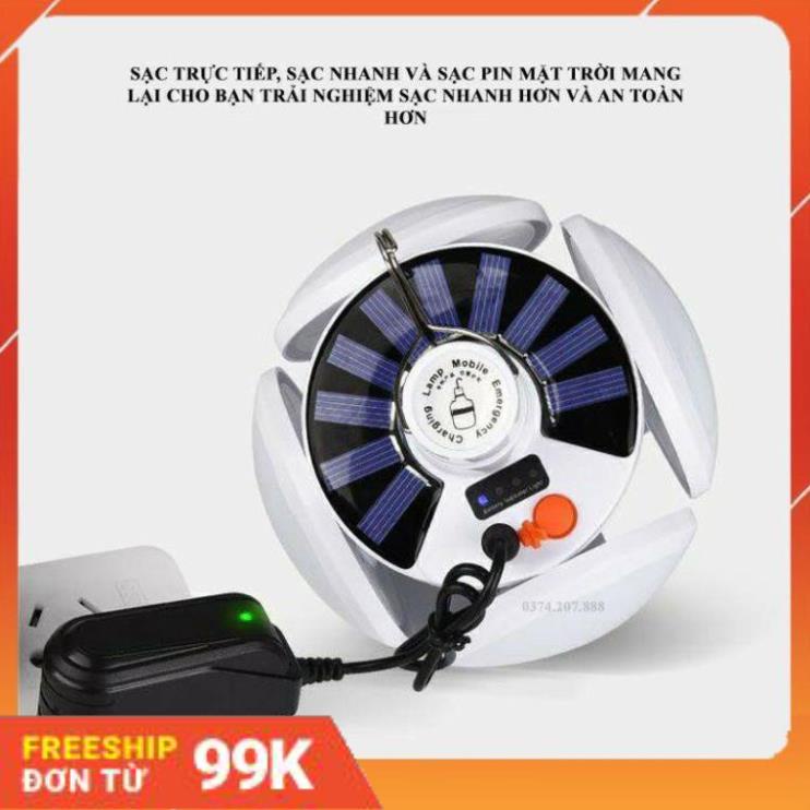 Bóng đèn LED năng lượng mặt trời có điều khiển - loại thường - loại 4 cánh - Bảo hành 3 tháng