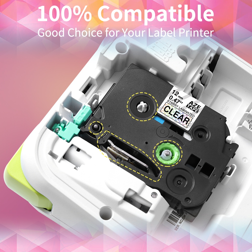 Băng Keo 6mm 9mm 12mm TZe-231 tze231 tze131 TZE631 PT-H110 PT-H107B PT-D450 PT-D600 Brother Máy In Nhãn Brother P-Touch