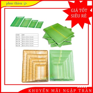 Khay dĩa nhựa melamine việt nam vân lá chuối/lá tre