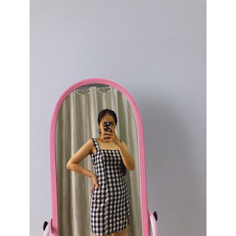 Váy hai dây caro sexy 2hand