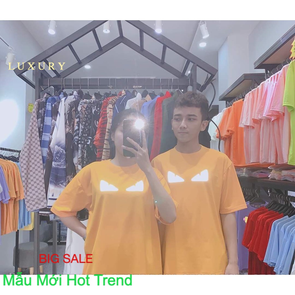Áo Thun Phản Quang Đôi Mắt form rộng unisex tay lỡ chất Cotton fresize PQ66