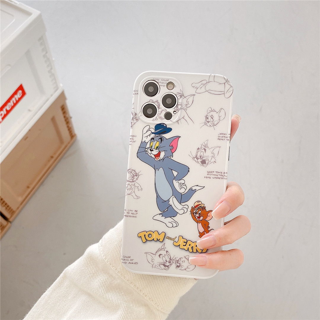 Soft Plastic Phone Cases Cute Couple cartoon Tom and Jerry Case suitable for iPhone12 mini 11 PRO MAX 7/8plus SE2020 X/XS XR XSMAX | BigBuy360 - bigbuy360.vn