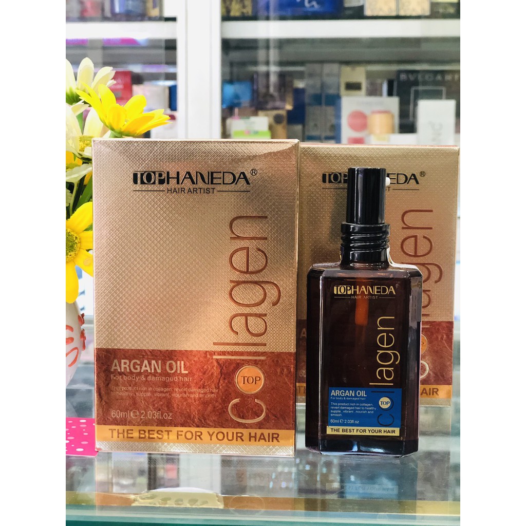Tinh Dầu Dưỡng Tóc Top Haneda Collagen Argan Oil 60ml