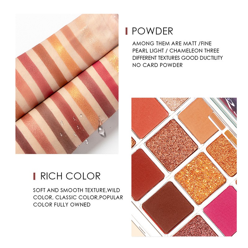 Bảng phấn mắt QIBEST 15 màu với 5 tông màu thời thượng tuỳ chọn 145.5g | BigBuy360 - bigbuy360.vn