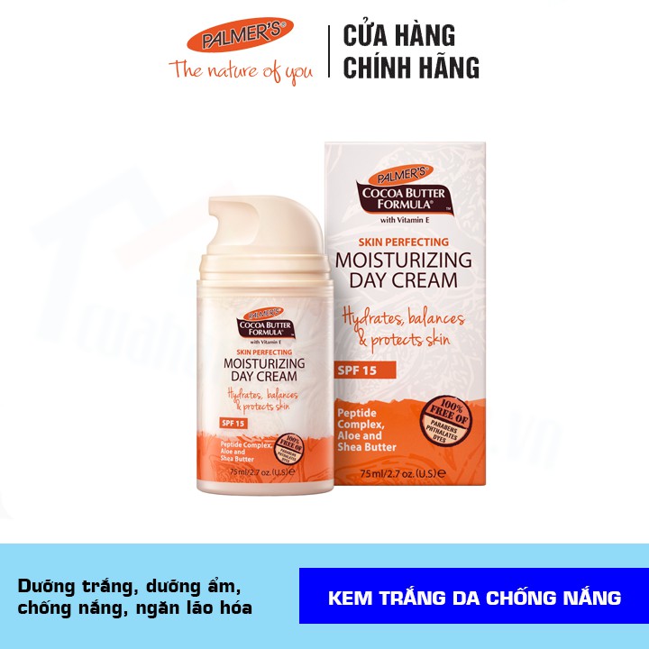 [CHÍNH HÃNG] Kem dưỡng trắng chống nắng ban ngày SPF15 Palmer’s Mỹ 75ML | Chăm sóc da mẹ bầu