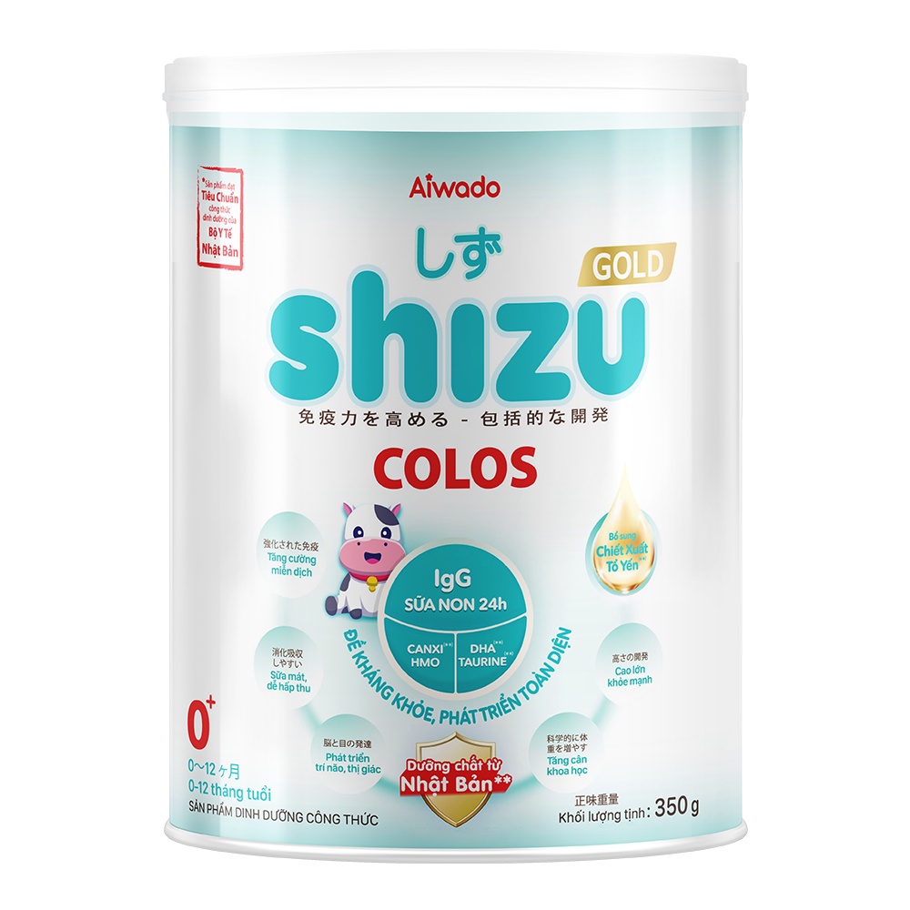 Sữa bột Aiwado SHIZU COLOS GOLD 350g 0+ - ĐỀ KHÁNG KHOẺ, PHÁT TRIỂN TOÀN DIỆN