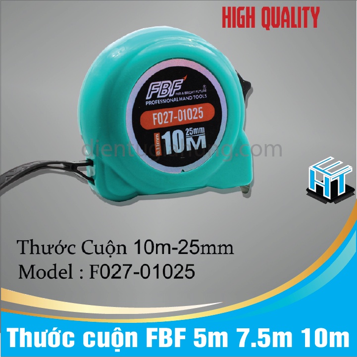 Thước cuộn FBF 5m 7.5m 10m thước dây dân dụng và công nghiệp, thước cuốn loại tốt (màu ngẫu nhiên)