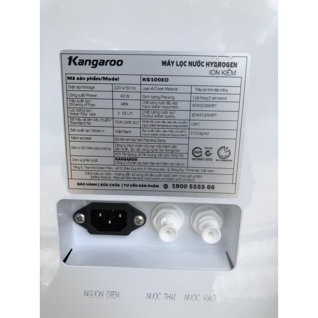 Máy lọc nước RO hydrogen ion kiềm Kangaroo KG100EO 7 lõi - Hàng trưng bày