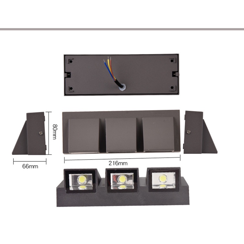Đèn led gắn tường 3w 6w 15w chống thấm nước thiết kế phong cách sáng tạo hiện đại
