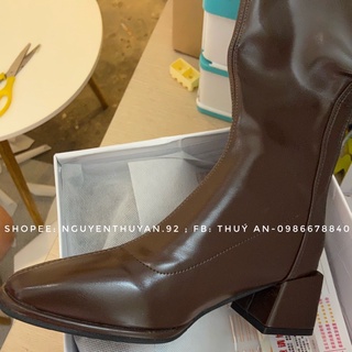 Bốt đùi da gót vuông 5cm⚡️ANDU STORE⚡️[Ảnh thật phía cuối]