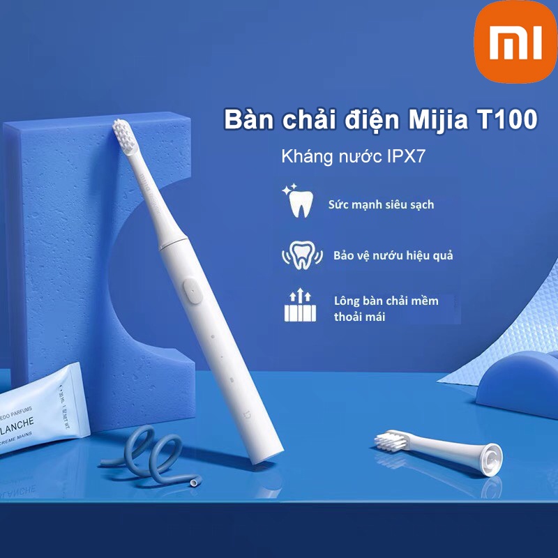 Bàn chải điện Xiaomi Mijia T100 Bảo Vệ Nướu Sạc Pin Kháng Nước IPX7 Có bán riêng đầu bàn chải VT124