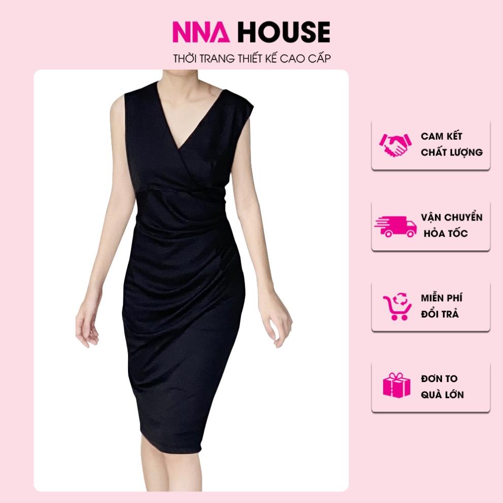 Đầm Body sexy cổ xẻ - Váy nữ xẻ lưng sang trọng quyến rũ NNAHOUSE Mã NA215