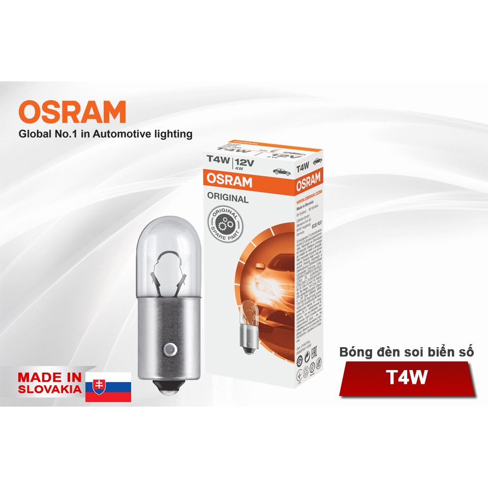 Bóng đèn soi biển số OSRAM ORIGINAL T4W 12v 4w
