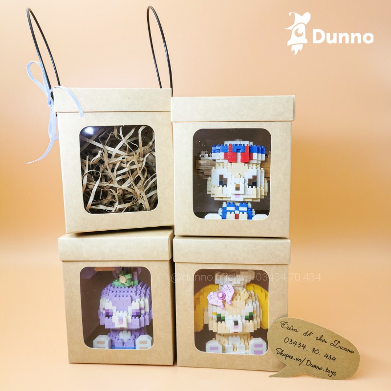 Hộp trưng bày, Hộp quà Nanoblocks Size dưới 12cm kraft Vintage Châu Âu 320gsm - size 12x10x10cm nắp rời | BigBuy360 - bigbuy360.vn