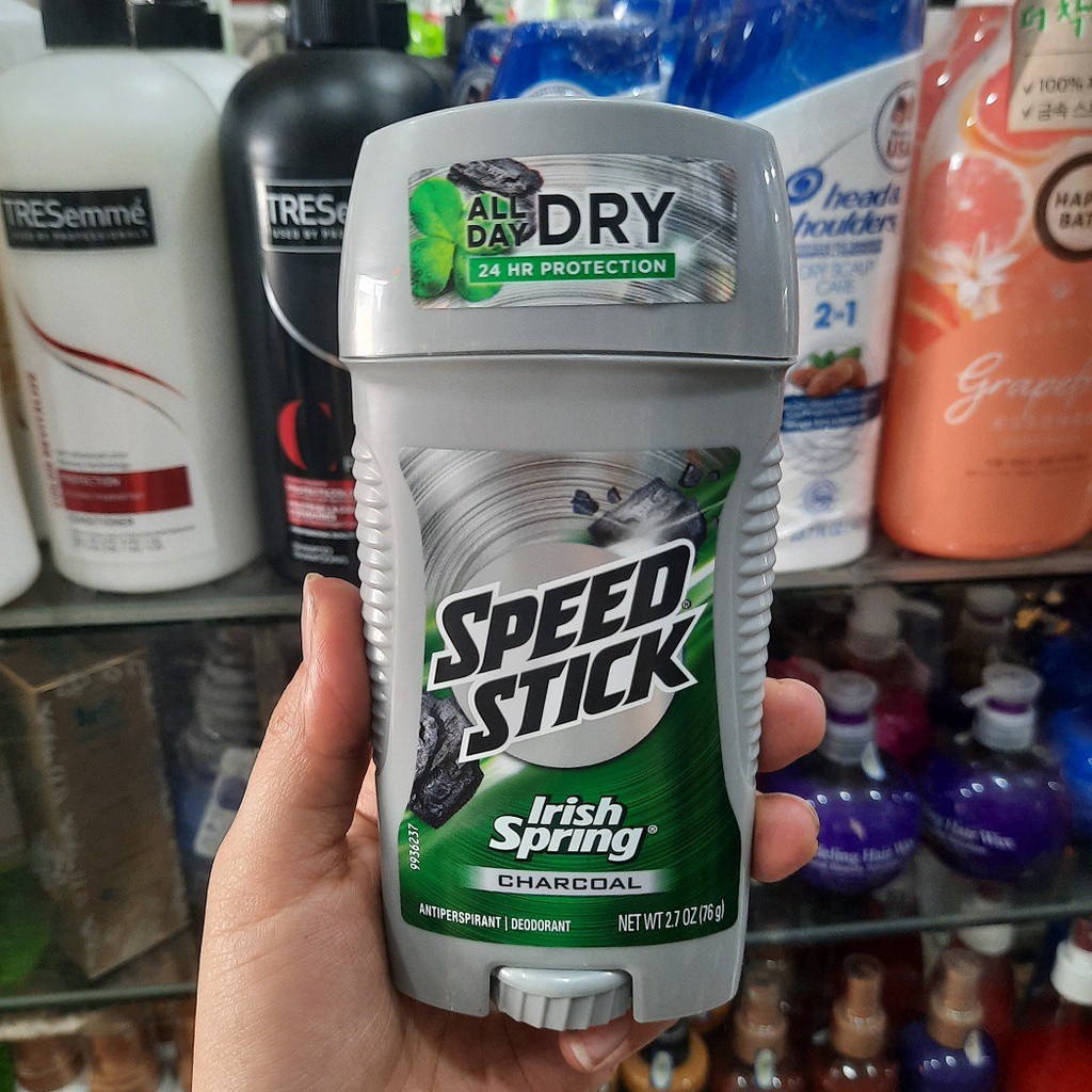 [USA] Lăn sáp khử mùi nam Speed Stick Irish Spring Pure Fresh with Charcoal 76g (Sáp trắng)- Mỹ