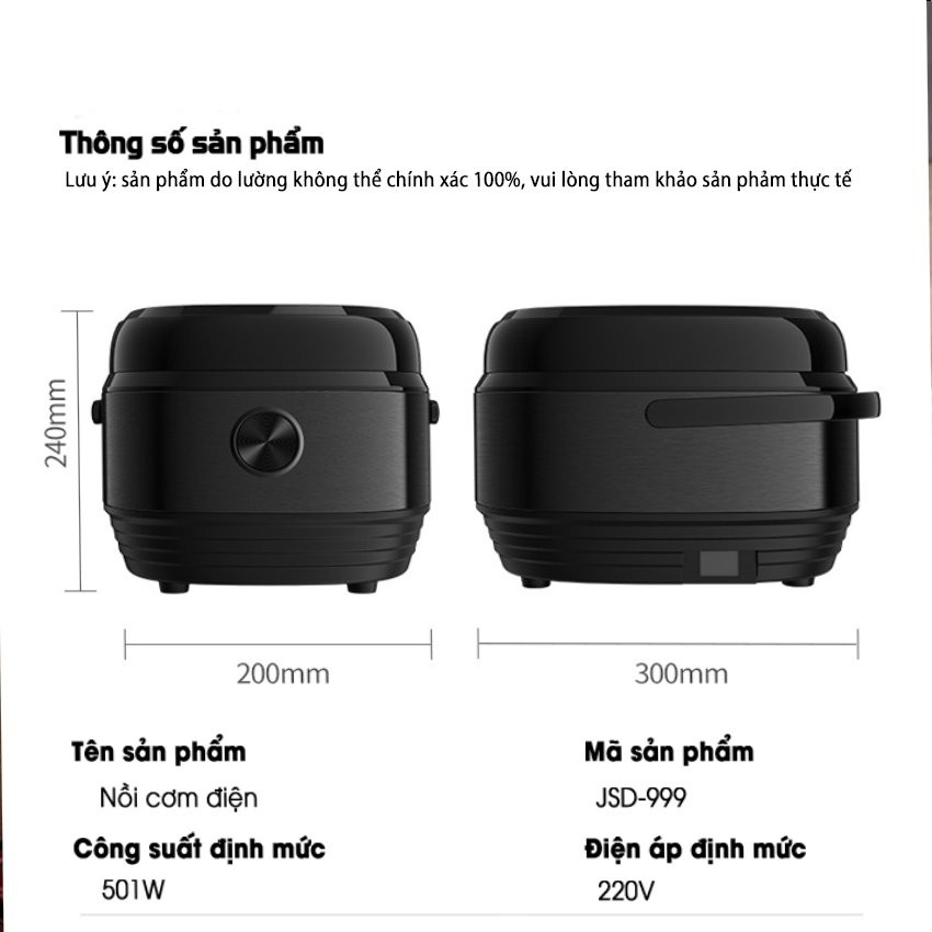 Nồi cơm điện tử đa năng cho gia đình từ 4-6 người lòng nồi phủ lớp chống dính 8 chức năng nấu (Hẹn giờ, hầm canh,...)