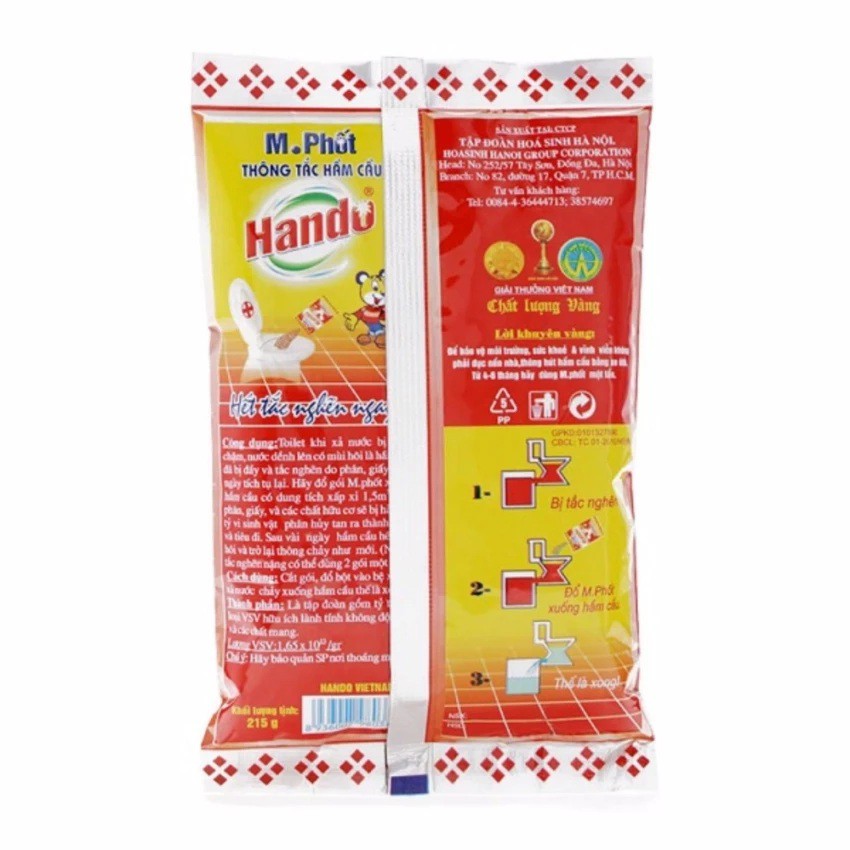 [HOT] Thông tắc hầm cầu M. Phốt Hando 215g cao cấp