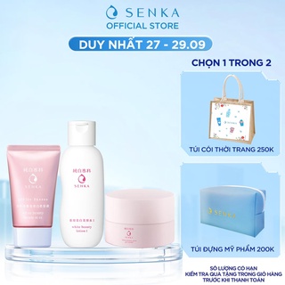 Bộ sản phẩm đánh thức làn da trắng hồng Senka(CCSerum 40g+White Beauty Glow Gel Cream 50g+White Beauty Lotion I 200ml)