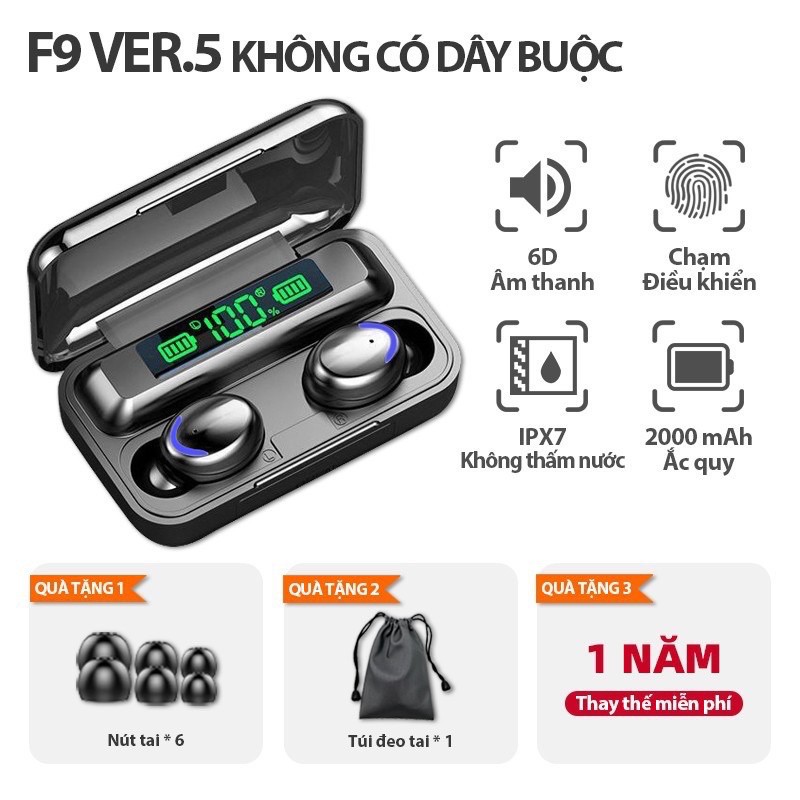 Tai Nghe Blutooth 5.0 Kết Nối Không Dây | Nhét Tai Amoi F9 Pro Chuyên Gaming - Phiên Bản Quốc Tế