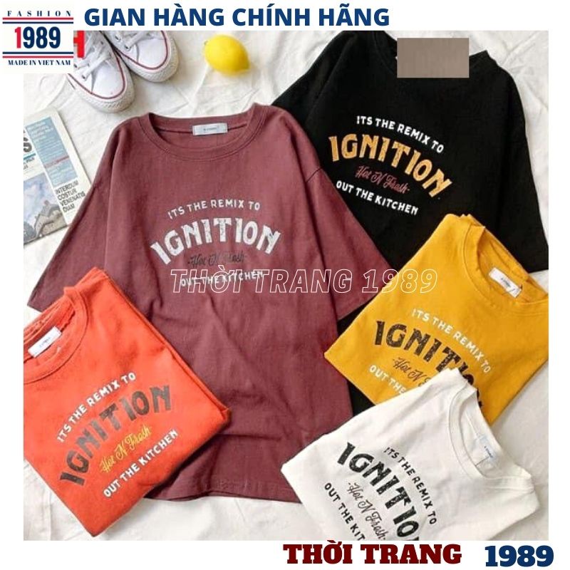 Áo thun unisex 5 mầu chất cottong in chữ INTINI kiểu dáng hàn quốc cực xinh form rộng dấu quần -HER-1989