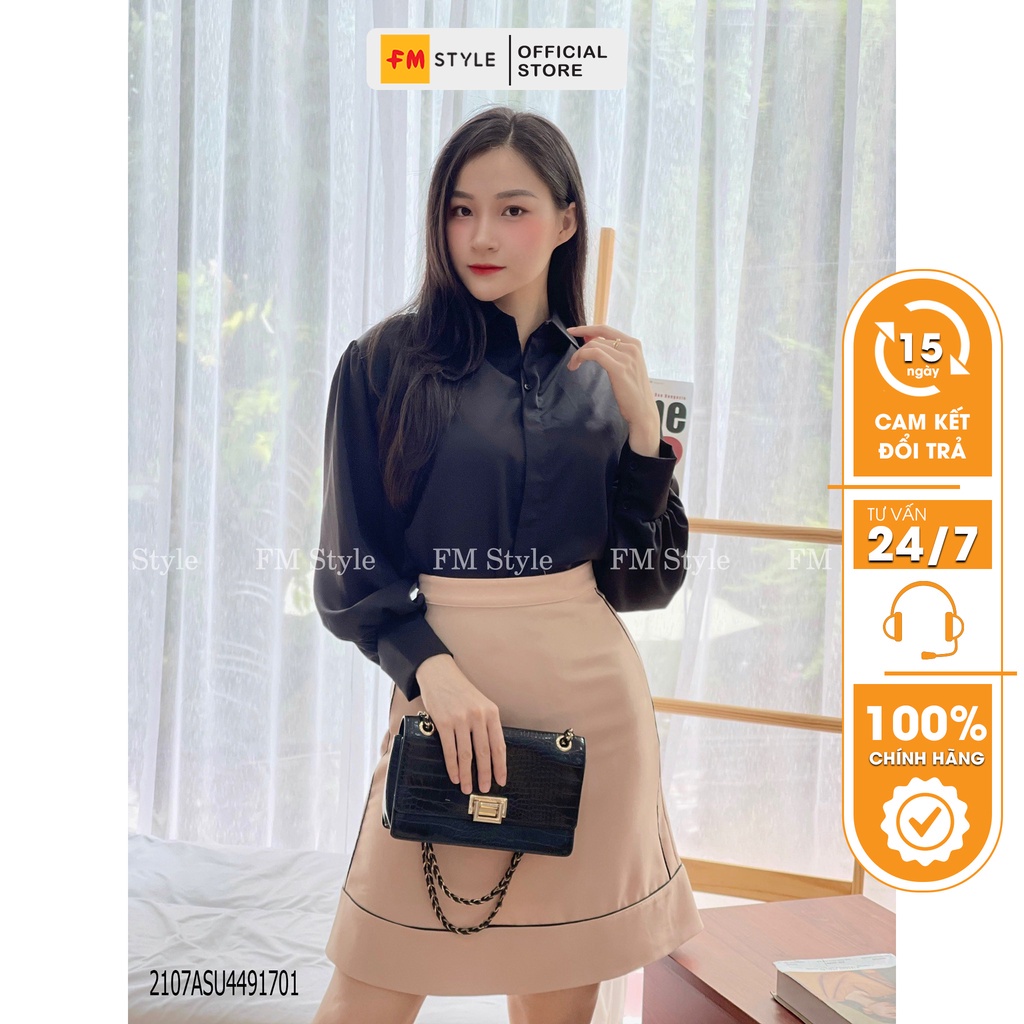 Áo sơ mi nữ FM Style sơ mi công sở tay dài form tôn dáng, chất cotton cao cấp, phong cách Ulzzang Hàn Quốc 210717203 - H