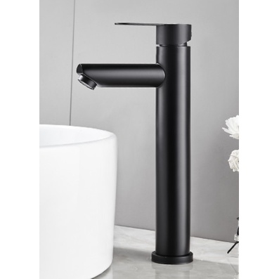 VÒI LAVABO NÓNG LẠNH TRÒN ĐEN 30CM