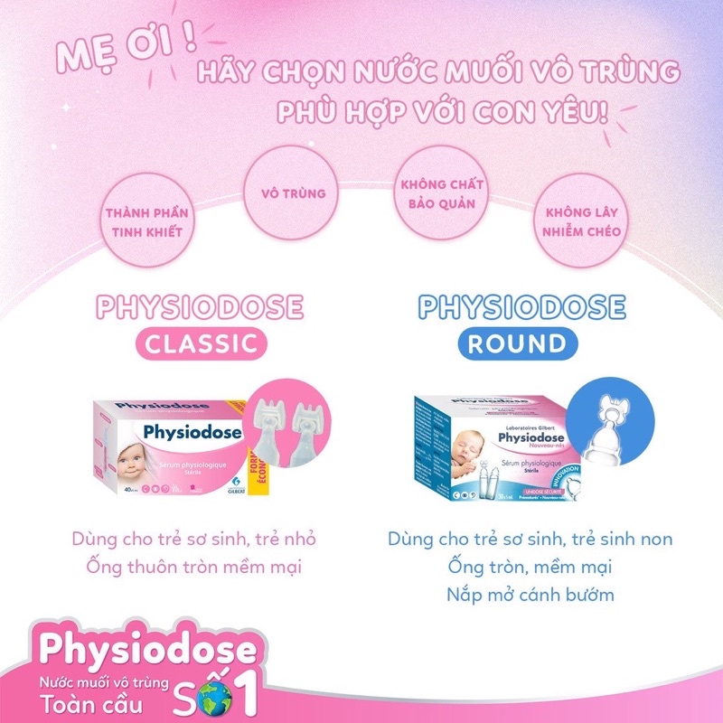 Nước Muối Sinh Lý PHYSIODOSE Cho Bé