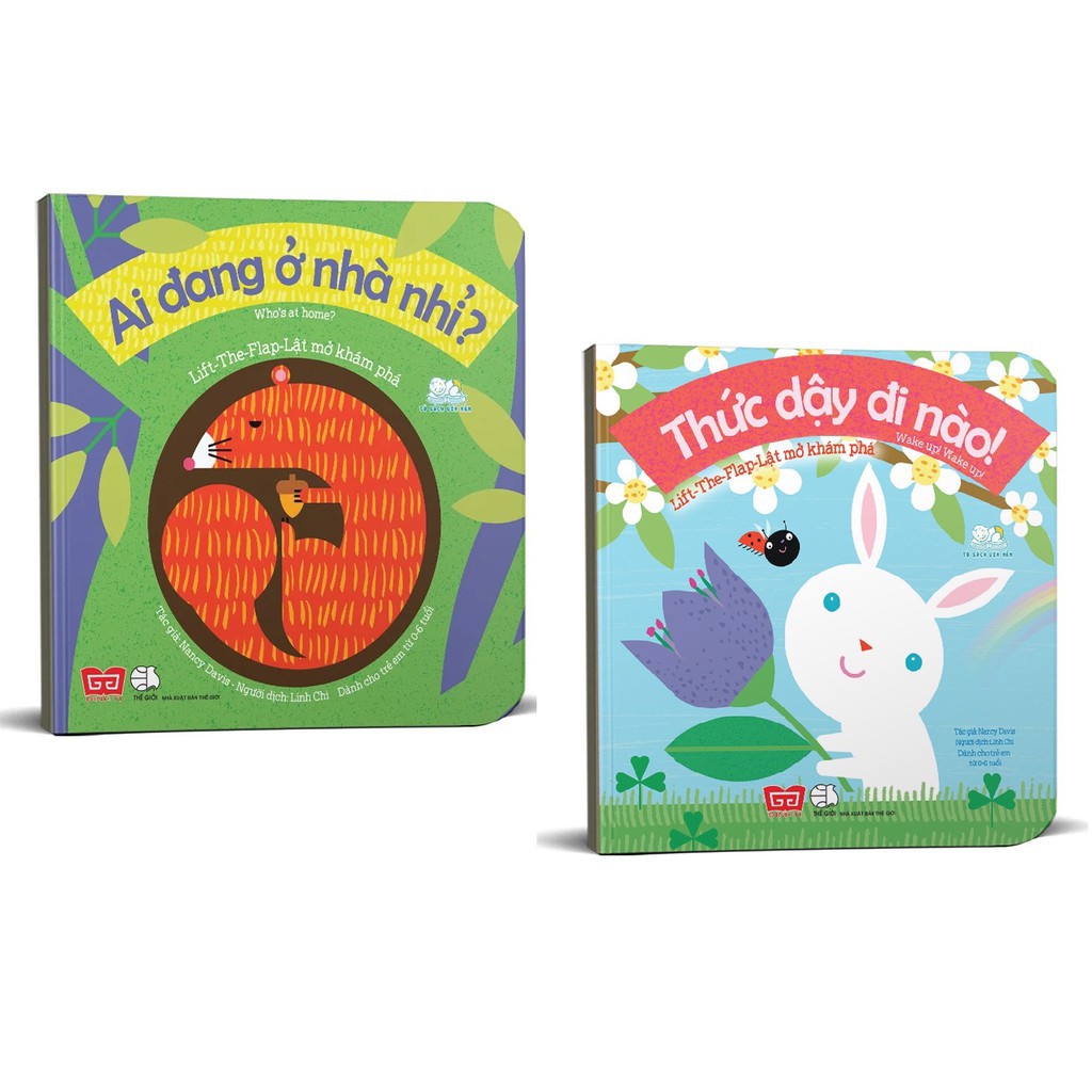Sách - Lift - The - Flap - Bộ 2 cuốn - Lật mở khám phá: Thức dậy đi nào, Ai đang ở nhà nhỉ ( trọn bộ, lẻ tùy chọn)