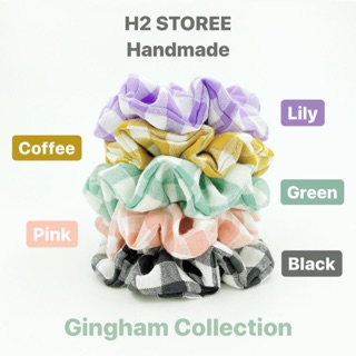 ( h2storee ) Chun buộc tóc Scrunchies gingham caro