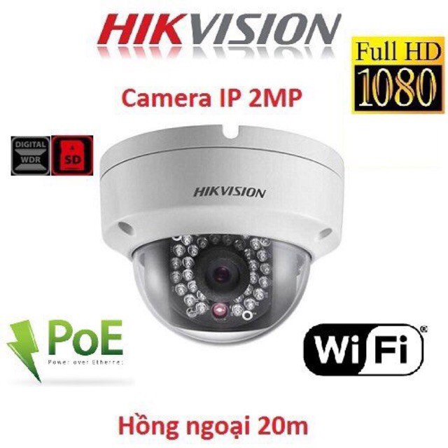 [CHÍNH HÃNG]CAMERA WIFI K DÂY HIKVISION 2.0MP DS-2CD2121G0-IW- BH 24T